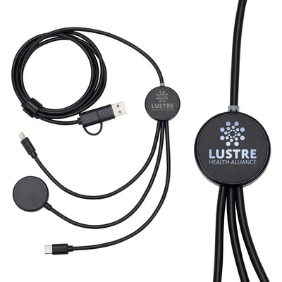 Infinity 5-in-1 59" Charging Cable with Watch Charger & Light-Up Logo
